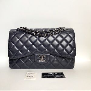 CHANEL DARK PLUM JUMBO FLAP BAG